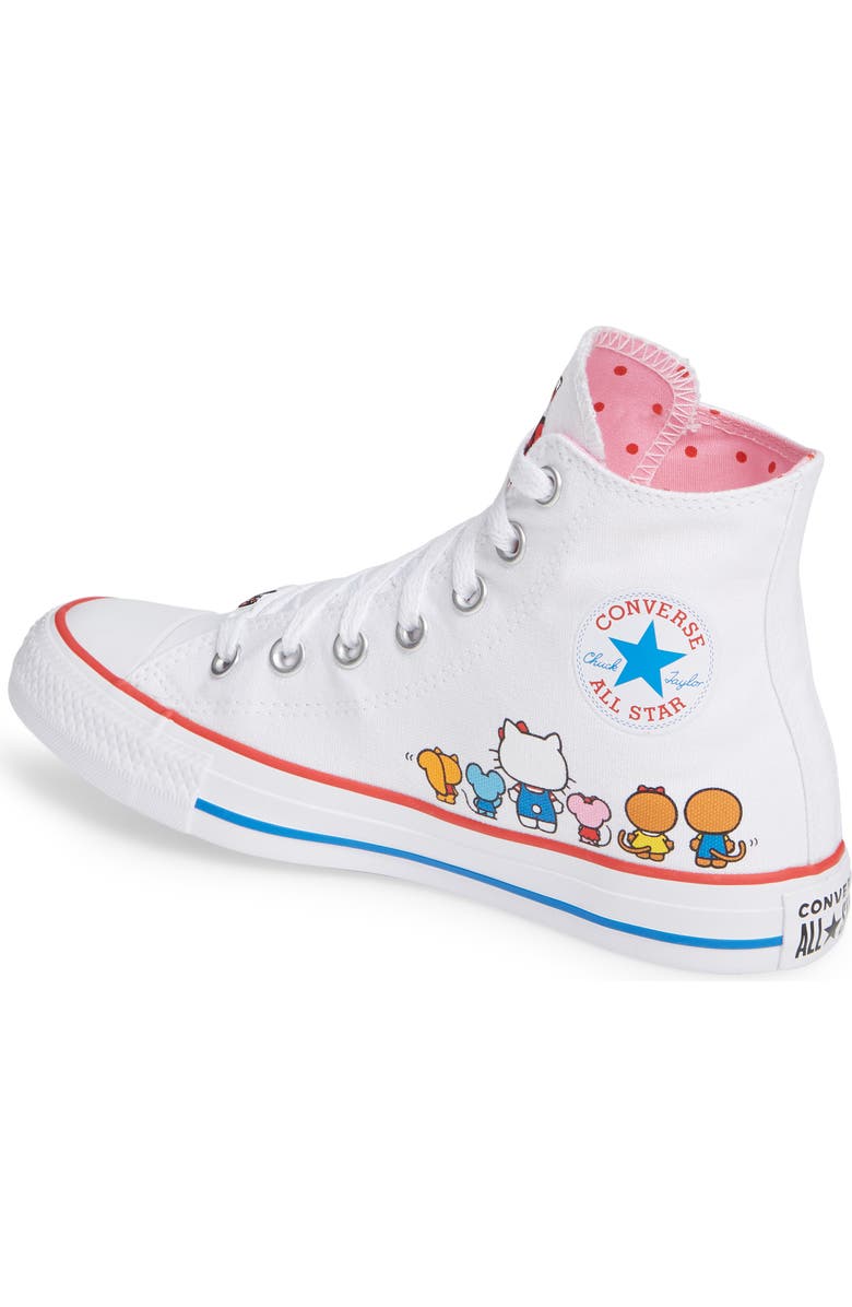 Converse Chuck Taylor<sup>®</sup> All Star<sup>®</sup> Hello Kitty High Top Sneaker, Alternate, color,