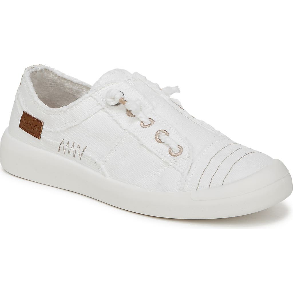 Blowfish Malibu Women's Beachside Round Toe Slip On Sneakers In White Canvas
