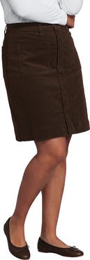Lands' End Corduroy Mid Rise Button Through Above The Knee Skirt