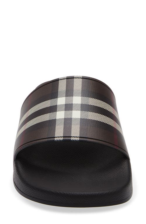 Burberry Furley Check Slide Sandal In Black