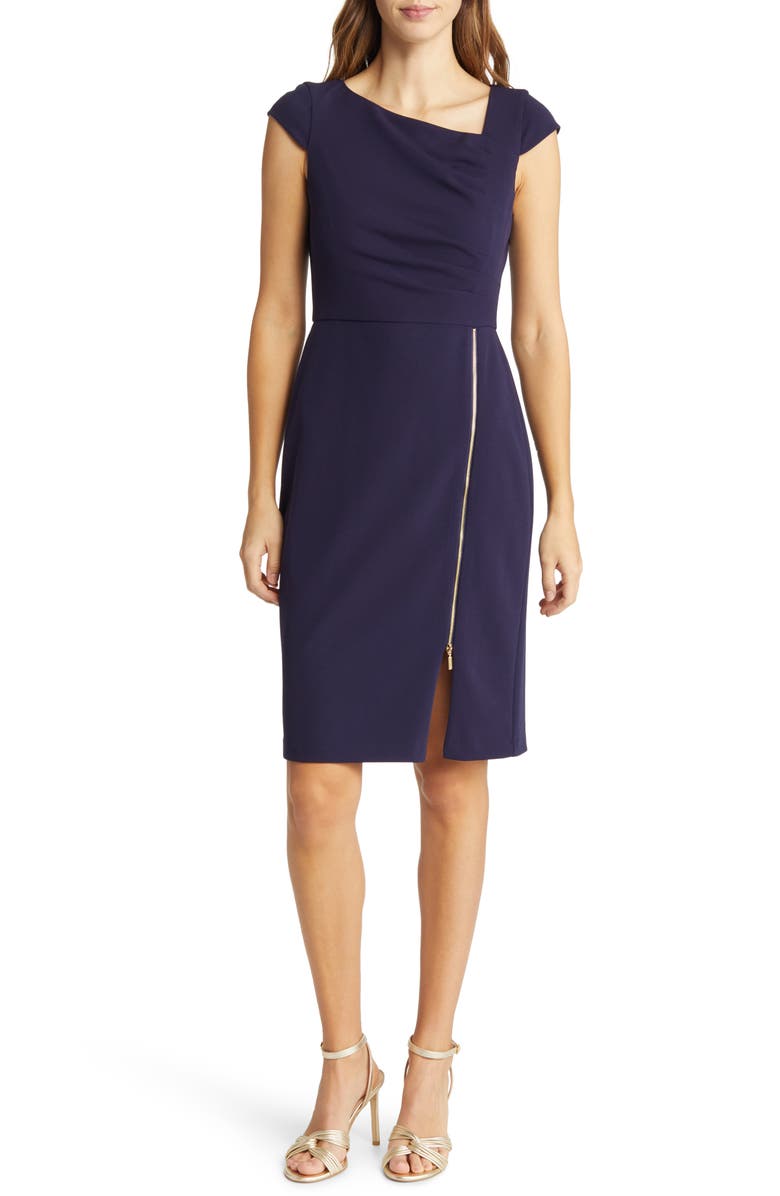 Tahari ASL Side Zip Sheath Dress, Main, color,
