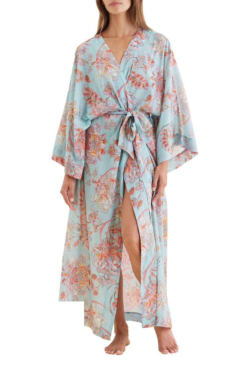 Papinelle Coco Floral Cotton & Silk Robe, Alternate, color, 