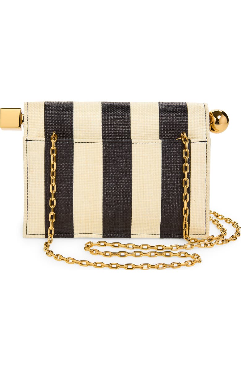 Jacquemus La Petite Pochette Rond Carré Nylon Clutch, Alternate, color, Natural / Black 1Fy