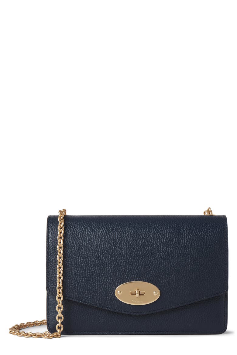 Small Darley Leather Clutch, Main, color, NIGHT SKY