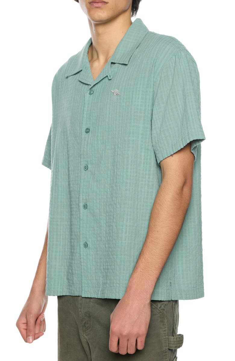 Round Two Slub Crosshatch Camp Shirt, Alternate, color, Green