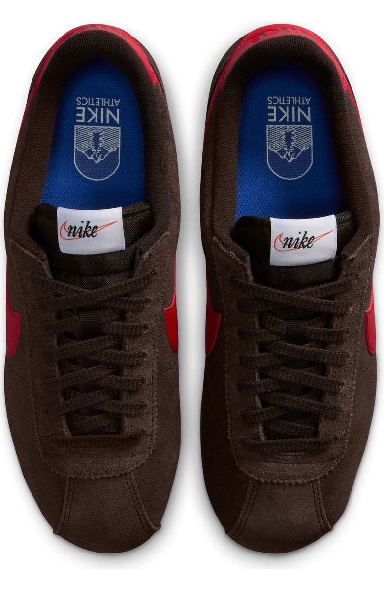 Nike Cortez Suede Sneaker, Alternate, color, Velvet Brown/ Red/ Sail