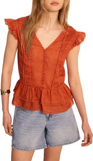 MINT VELVET Ramie Ruffle Detail Blouse