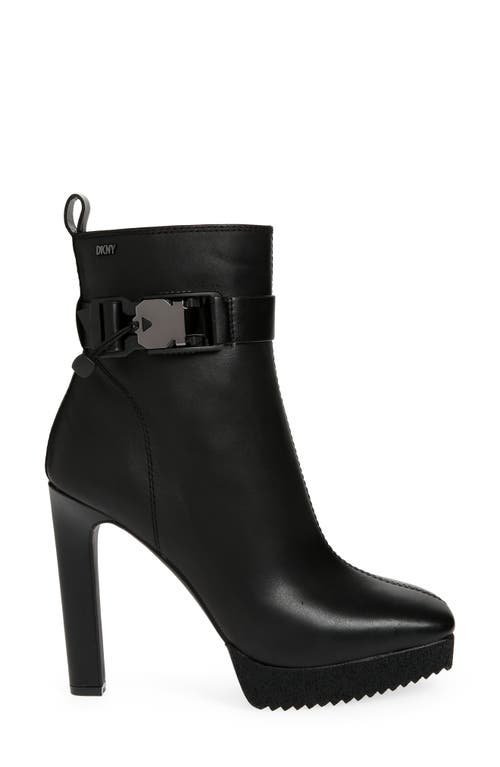 Dkny Zana Square Toe Platform Bootie In Black