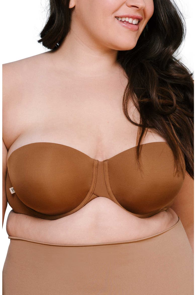 The Flex Underwire Strapless Bra, Main, color, BROWN