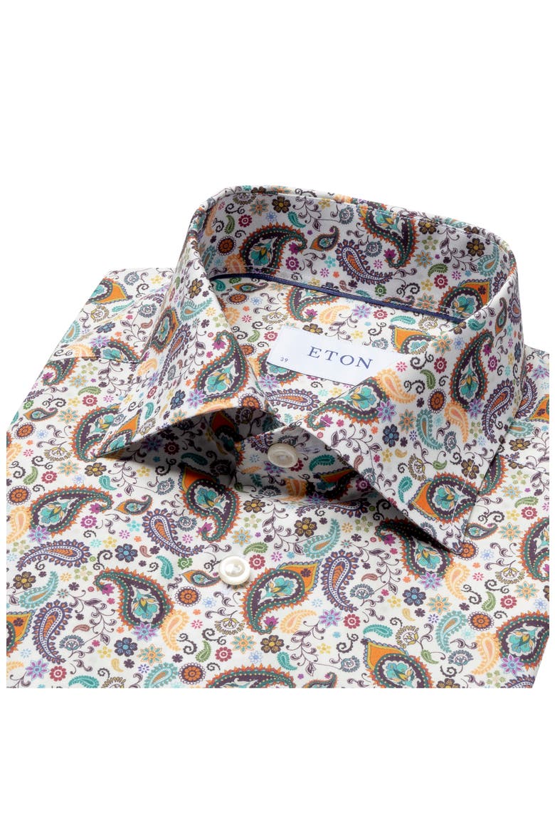 Slim Fit Paisley Dress Shirt, Alternate, color, GREEN