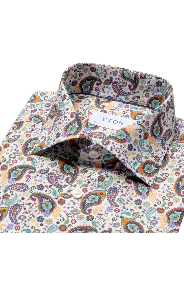 Eton Slim Fit Paisley Dress Shirt, Alternate, color,