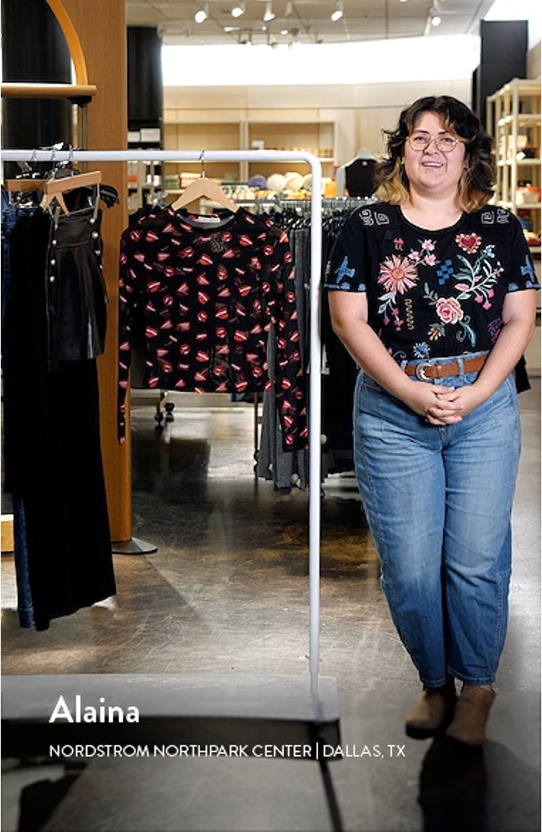 Delaina Mouth Print Mesh Top, sales video thumbnail