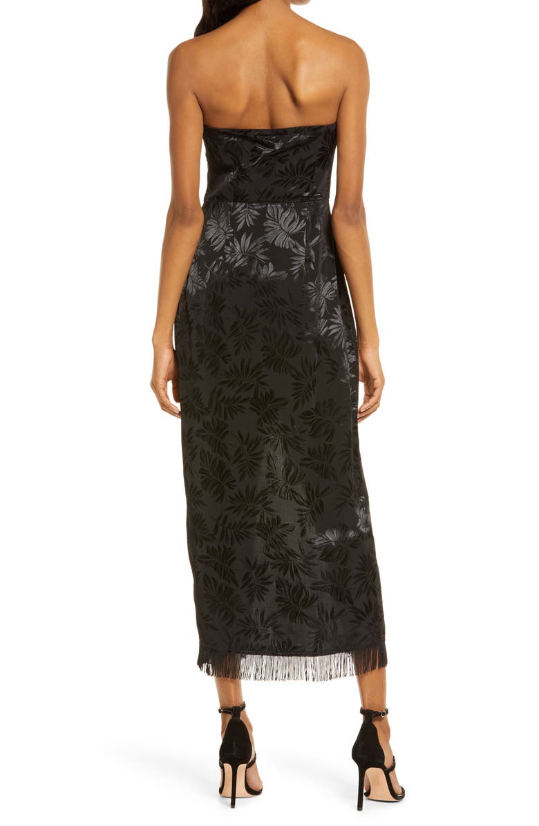 Lulus Ignite My Love Embossed Strapless Gown, Alternate, color, 