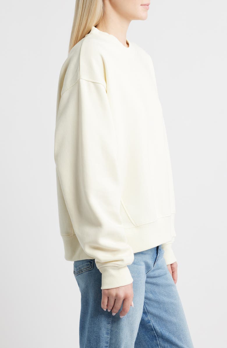 Topshop Ultimate Oversize Cotton Blend Sweatshirt, Alternate, color, Cream