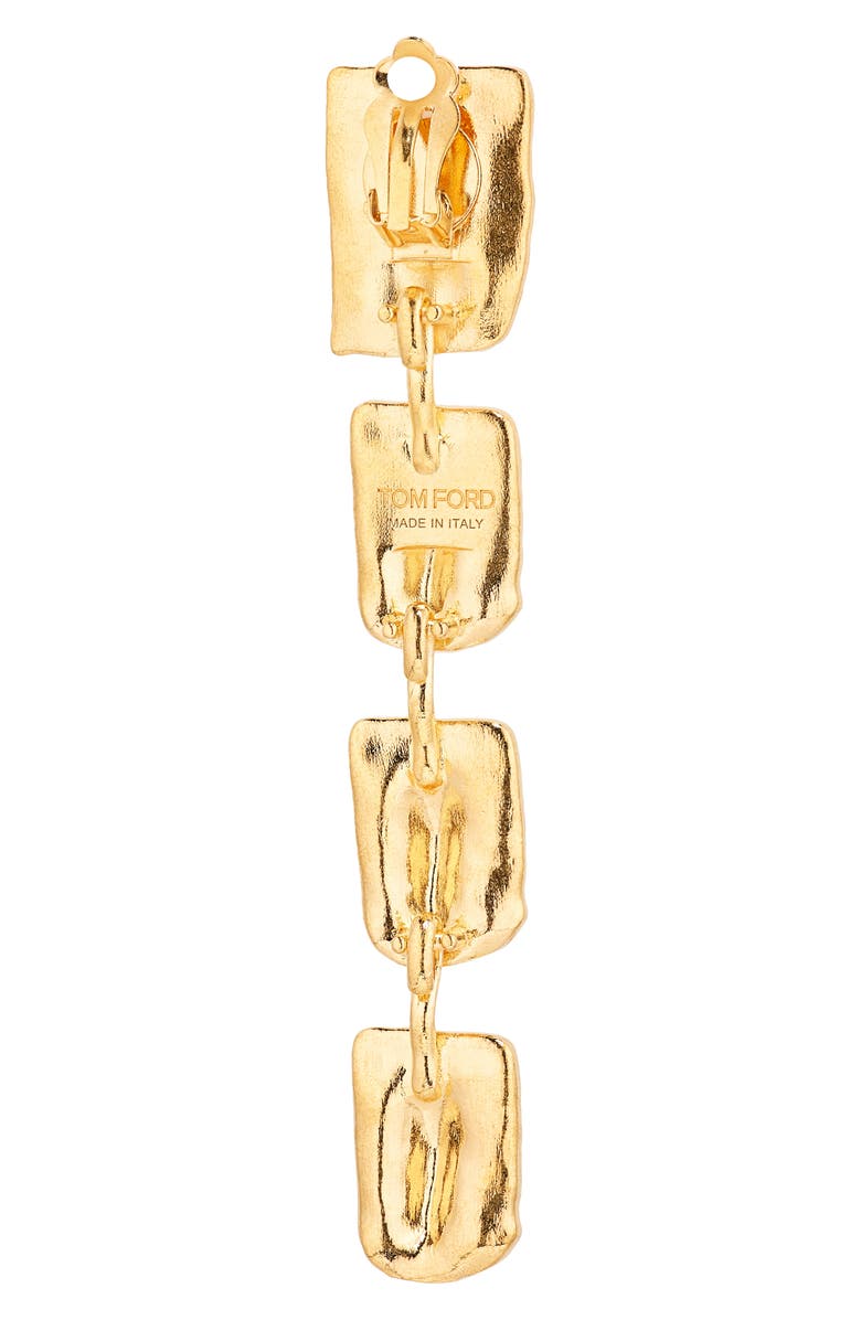 TOM FORD Croc Link Clip-On Drop Earrings, Alternate, color, 