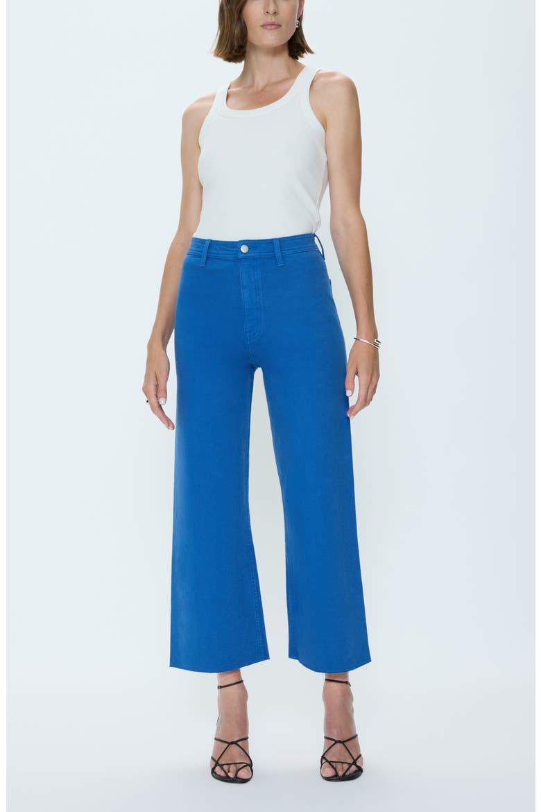 Penny Crop High Waist Raw Hem Wide Leg Jeans, Alternate, color, CIEL