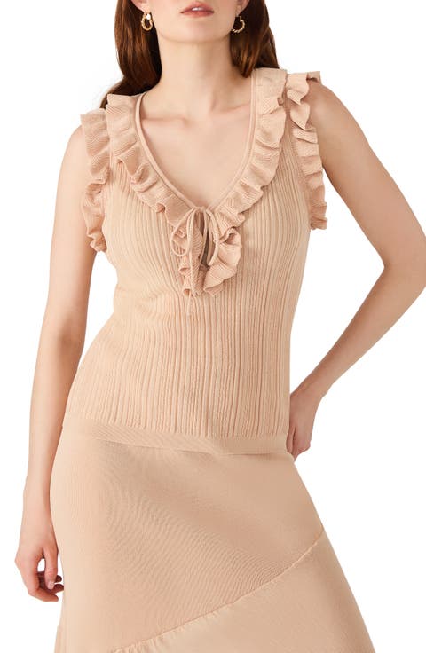 Nataly Ruffle Neck Sleeveless Sweater