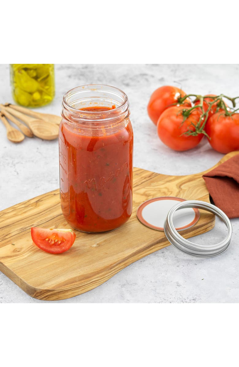 JoyJolt 42-Piece Wide Mouth Mason Jars with Airtight Lids, Alternate, color, Clear/ Silver