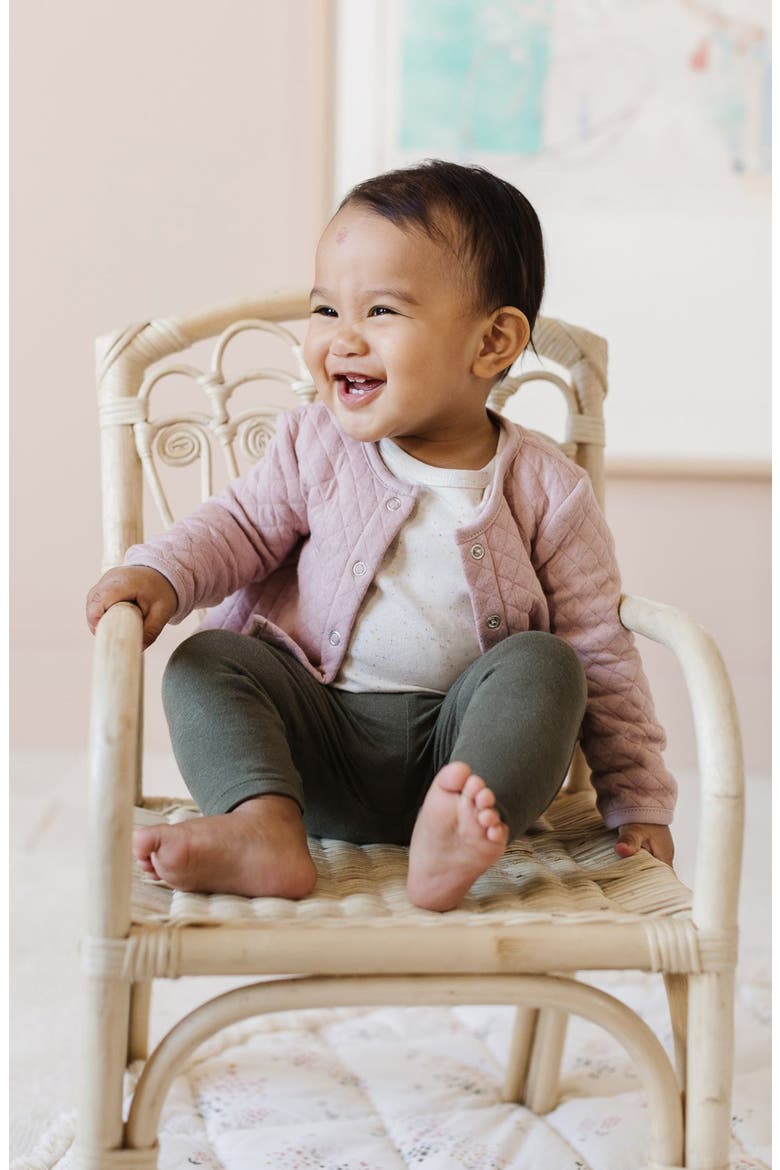 Confetti Long Sleeve Organic Cotton Bodysuit, Alternate, color, IVORY