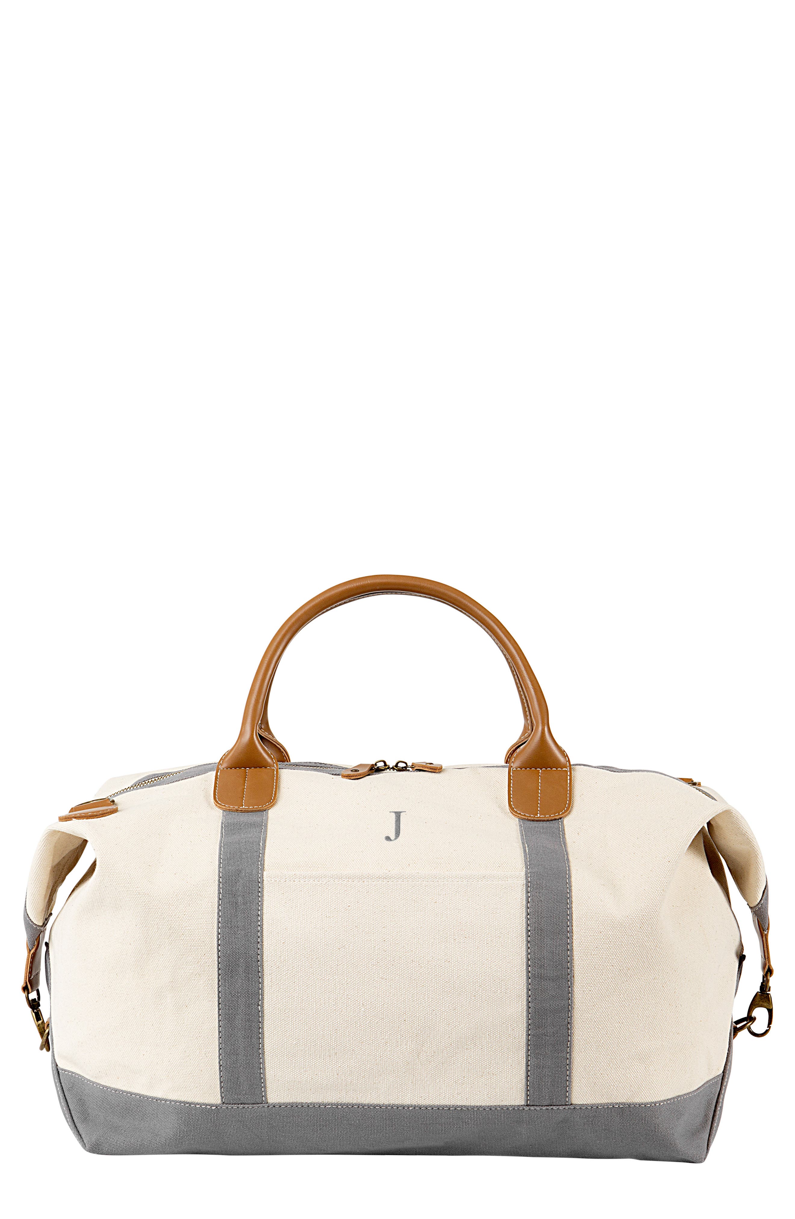 Cathy's Concepts Cathys Concepts Monogram Canvas Duffle Bag, Main, color, 