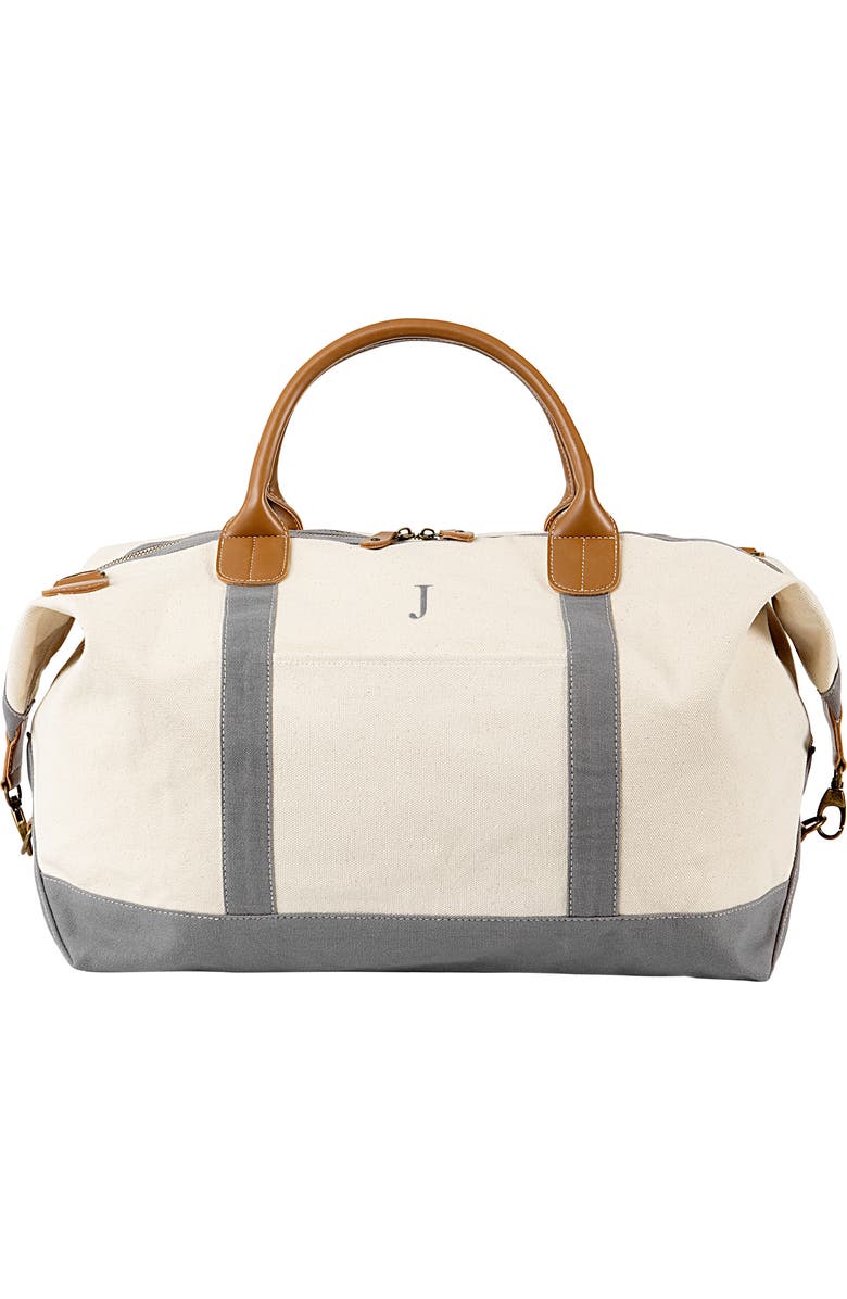 Cathy's Concepts Cathys Concepts Monogram Canvas Duffle Bag, Main, color,