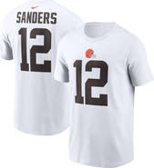 Nike Men's Nike Shedeur Sanders White Cleveland Browns 2025 NFL Draft Name & Number T-Shirt