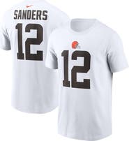 Nike Men's Nike Shedeur Sanders White Cleveland Browns 2025 NFL Draft Name & Number T-Shirt