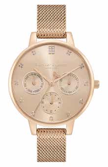 Multifunction Mesh Strap Watch, 34mm