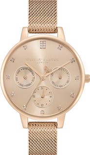 Olivia Burton Multifunction Mesh Strap Watch, 34mm