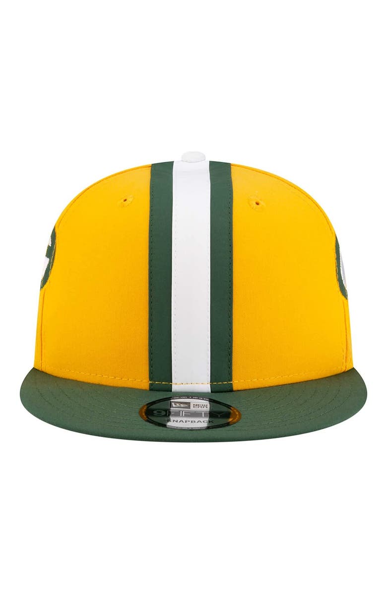 New Era Men's New Era Gold Green Bay Packers Helmet 9FIFTY Snapback Hat, Alternate, color, Gold