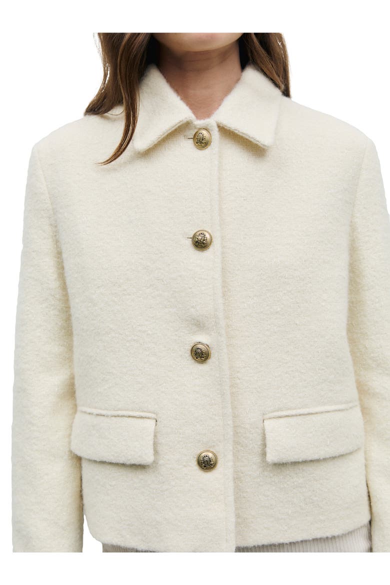 Judit Cropped Tweed Jacket, Alternate, color, Ecru