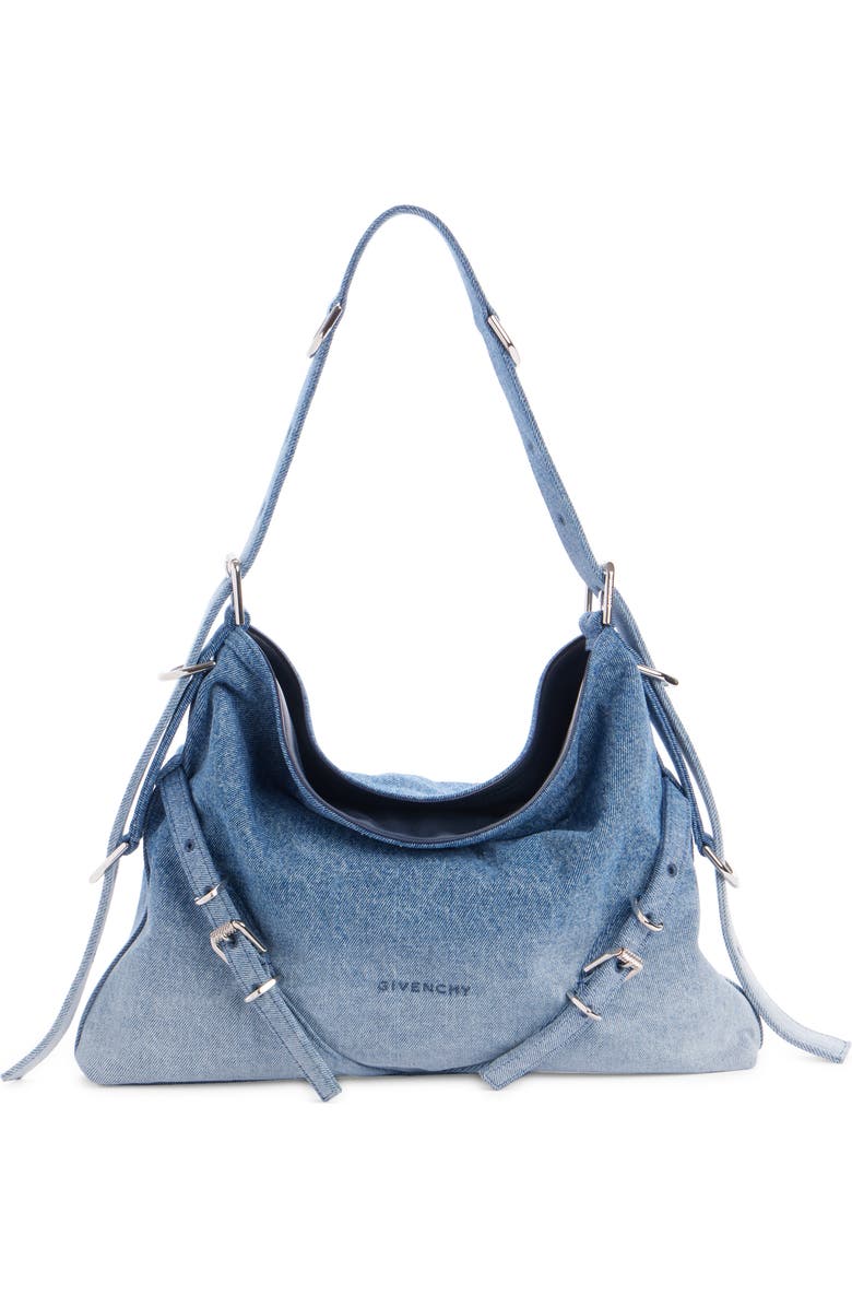 Givenchy Medium Voyou Faded Denim Hobo Bag, Main, color,