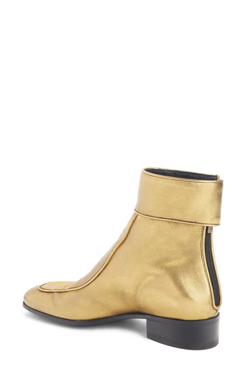 Saint Laurent Miles Buckle Cuff Boot In Gold