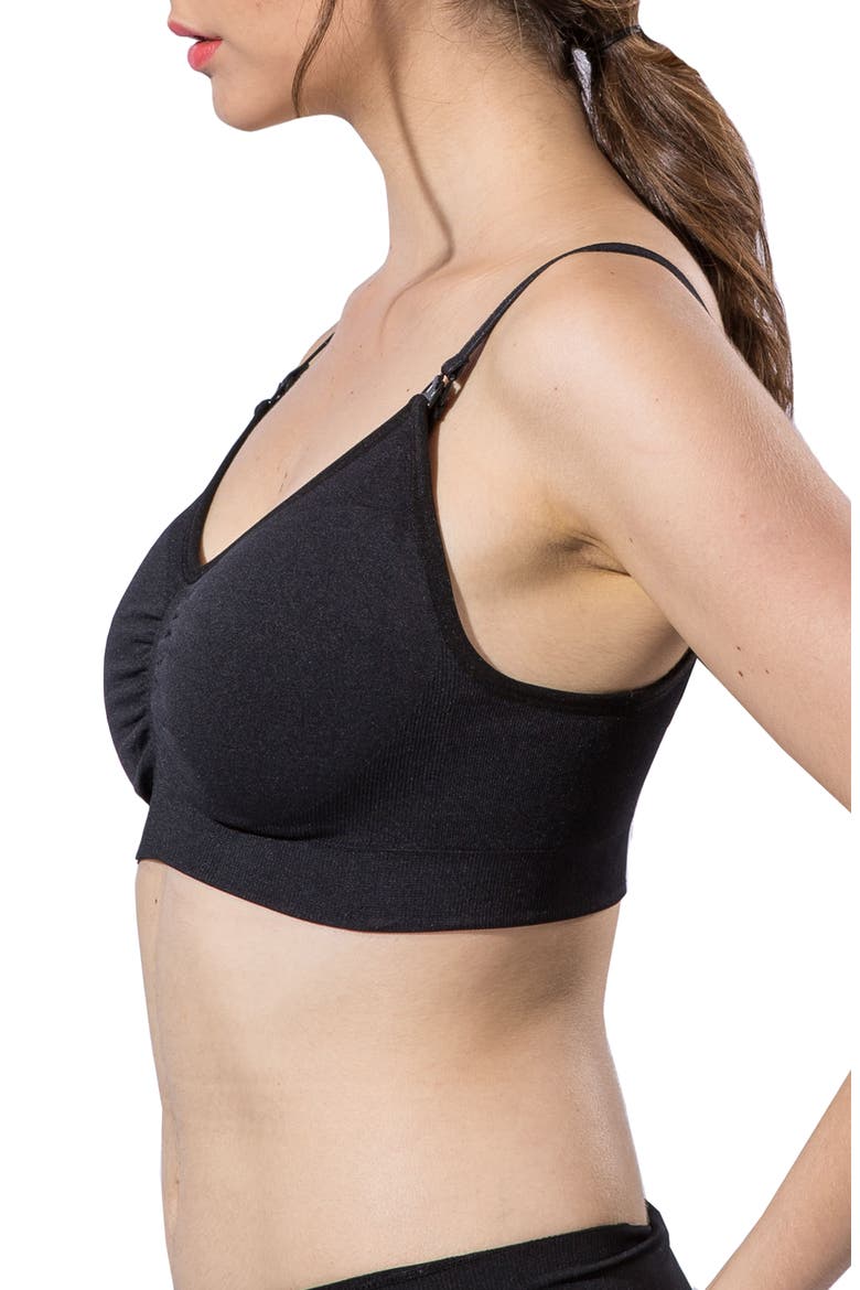 Jade Seamless Maternity And Nursing Bra, Alternate, color, BLACK