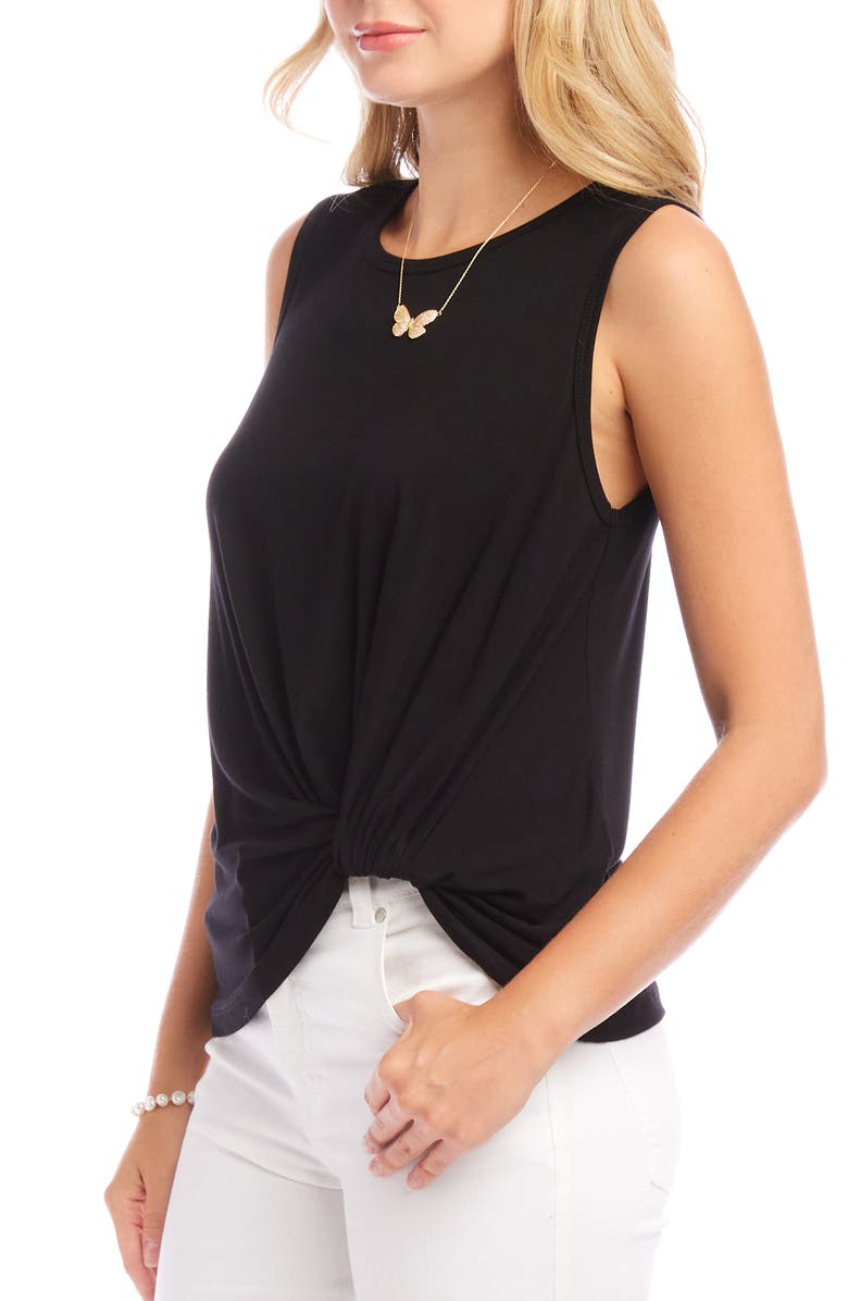 Karen Kane Twist Hem Tank, Alternate, color, Black