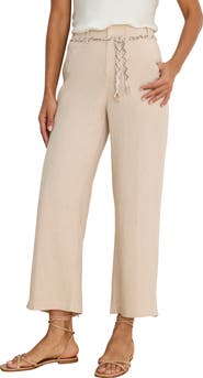 NIC+ZOE Eliot Linen Blend Ankle Wide Leg Pants