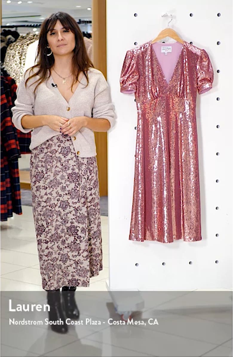 Paula Deep V-Neck Sequin Dress, sales video thumbnail