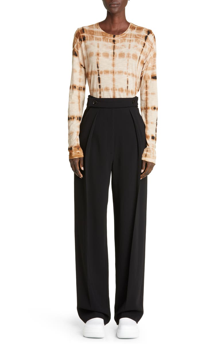 Proenza Schouler Tie Dye Long Sleeve Cotton Shirt, Alternate, color, Brown Multi
