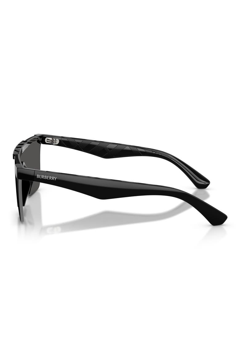 141mm Rectangular Shield Sunglasses, Alternate, color, BLACK / DARK GREY