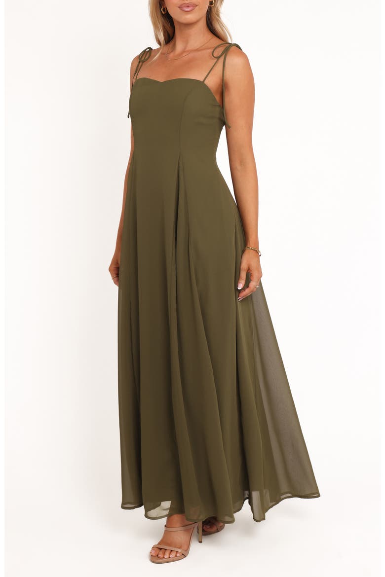 Rayna Tie Strap Maxi Dress, Alternate, color, OLIVE