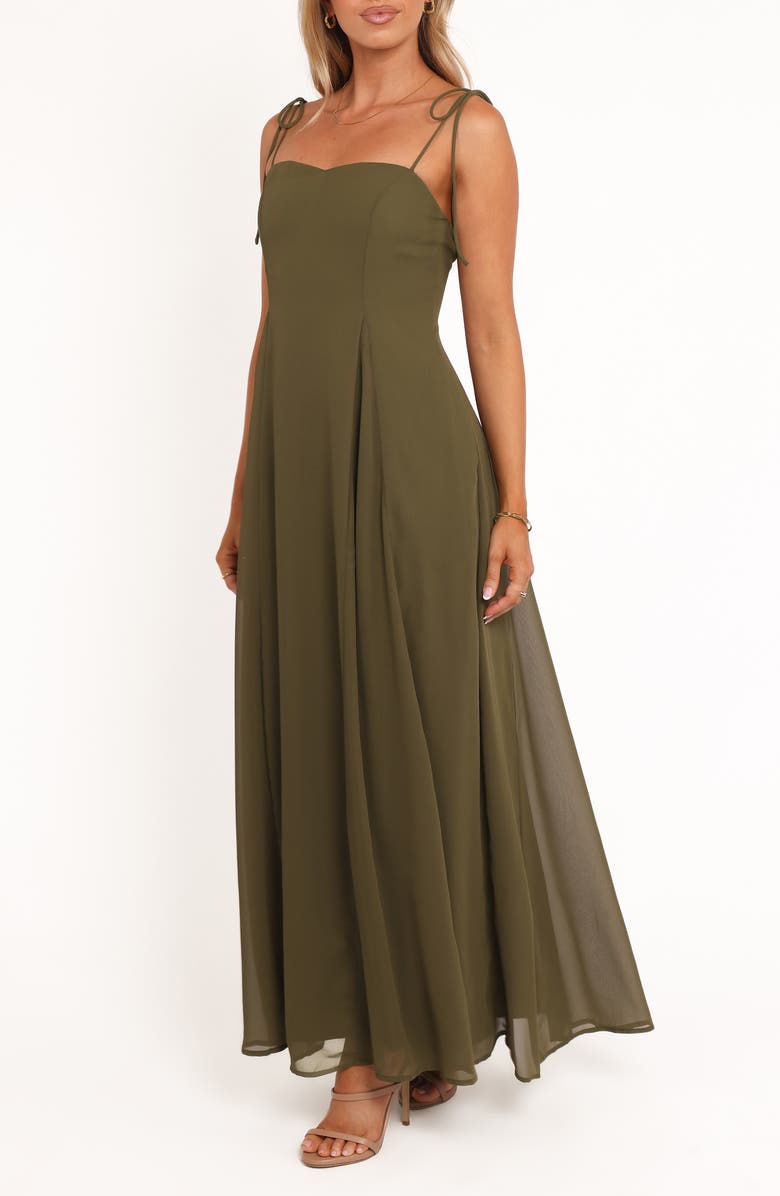 Petal & Pup Rayna Tie Strap Maxi Dress, Alternate, color, Olive