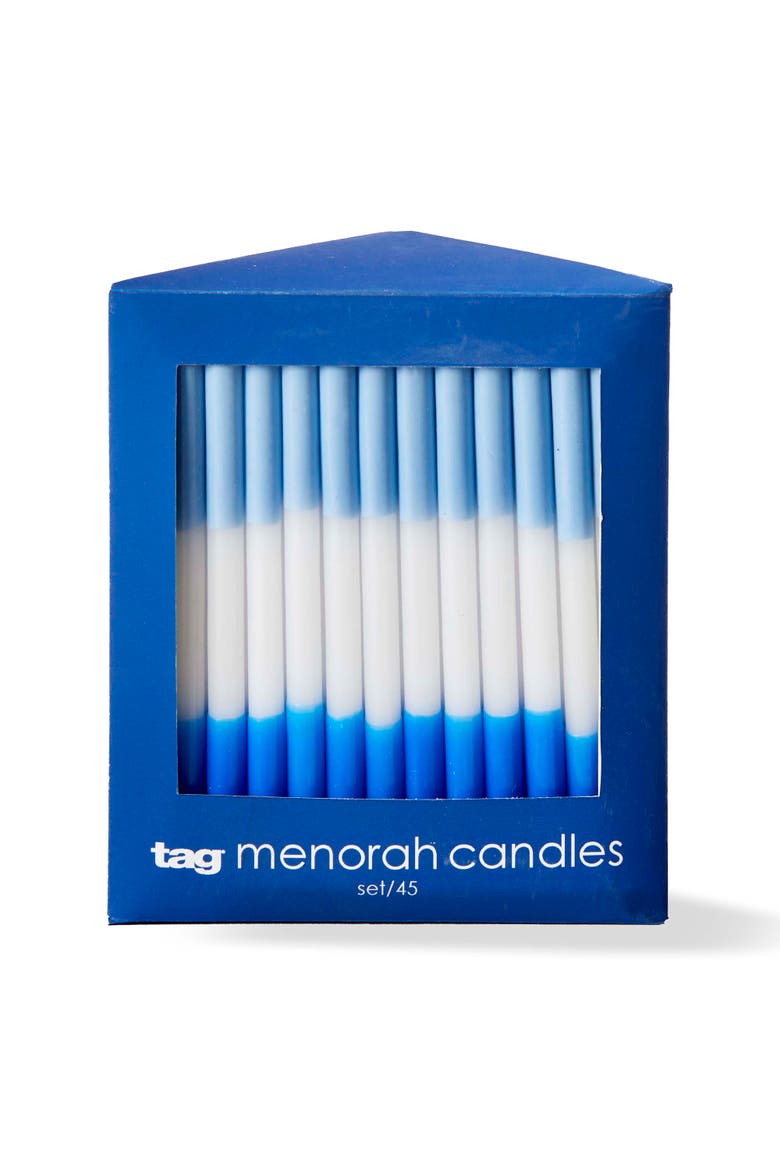 Hanukkah Blue Taper Candles - Box of 45 for Celebrations, Main, color, Blue