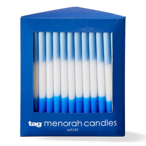 Hanukkah Blue Taper Candles - Box of 45 for Celebrations