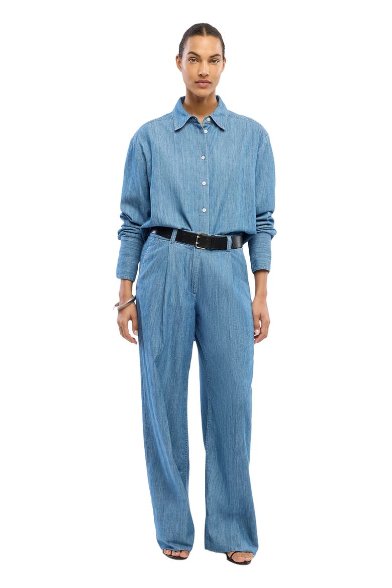 Chambray Shirt, Main, color, MEDIUM BLUE