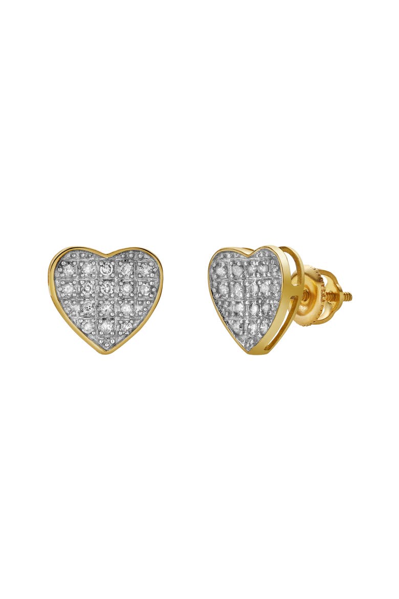 Muse 10K Yellow Gold Cluster Diamond Unisex Earrings - 0.22 Cts, Alternate, color, 10K Yellow Gold