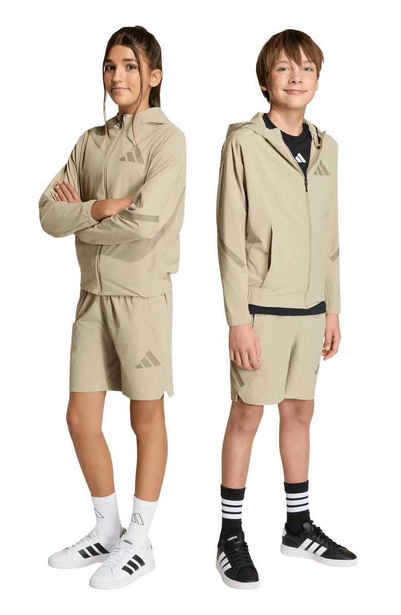 adidas Originals Kids' Z-N-E Woven Travel Shorts, Alternate, color, Wonder Cargo/ Clay