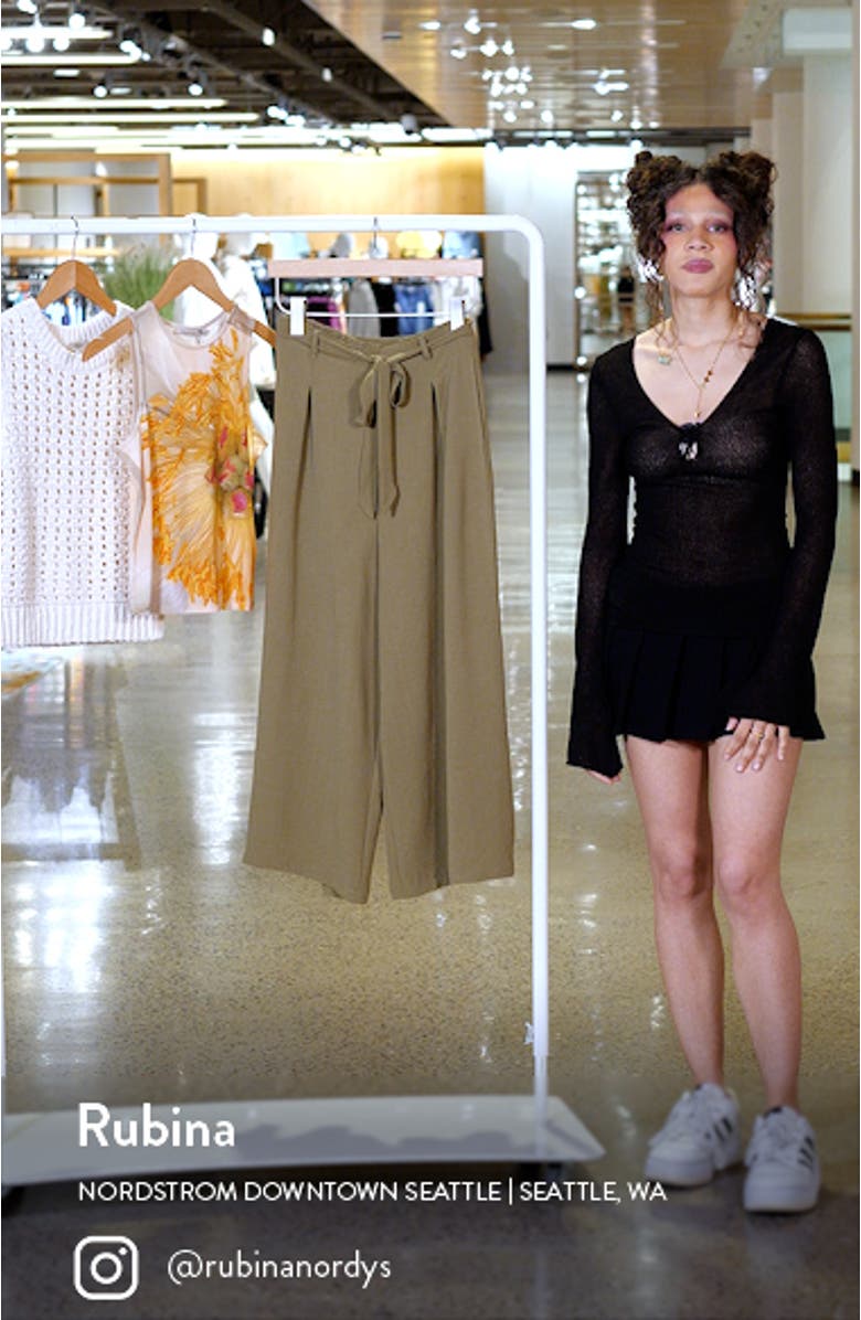 Tie Waist Crop Wide Leg Pants, sales video thumbnail