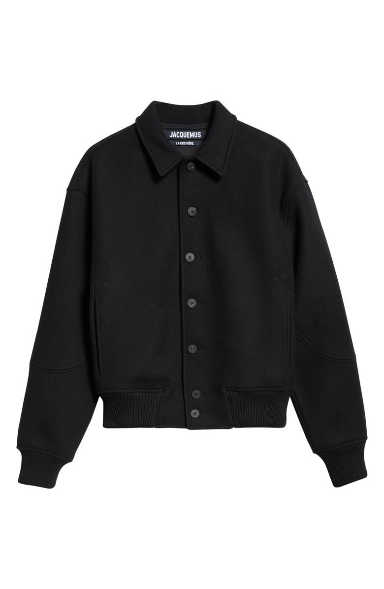 Jacquemus Le Feltro Bomber Jacket, Alternate, color, Black