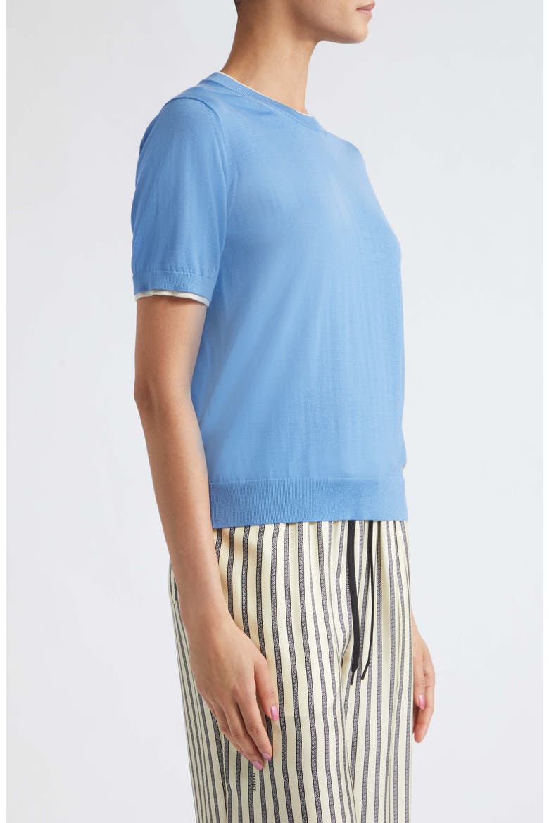 Classic Short Sleeve Wool Sweater, Alternate, color, SKY