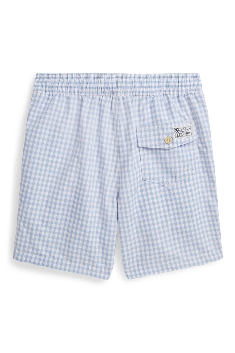 Kids' Traveler Gingham Check Swim Trunks, Alternate, color, ESTATE BLUE GINGHAM